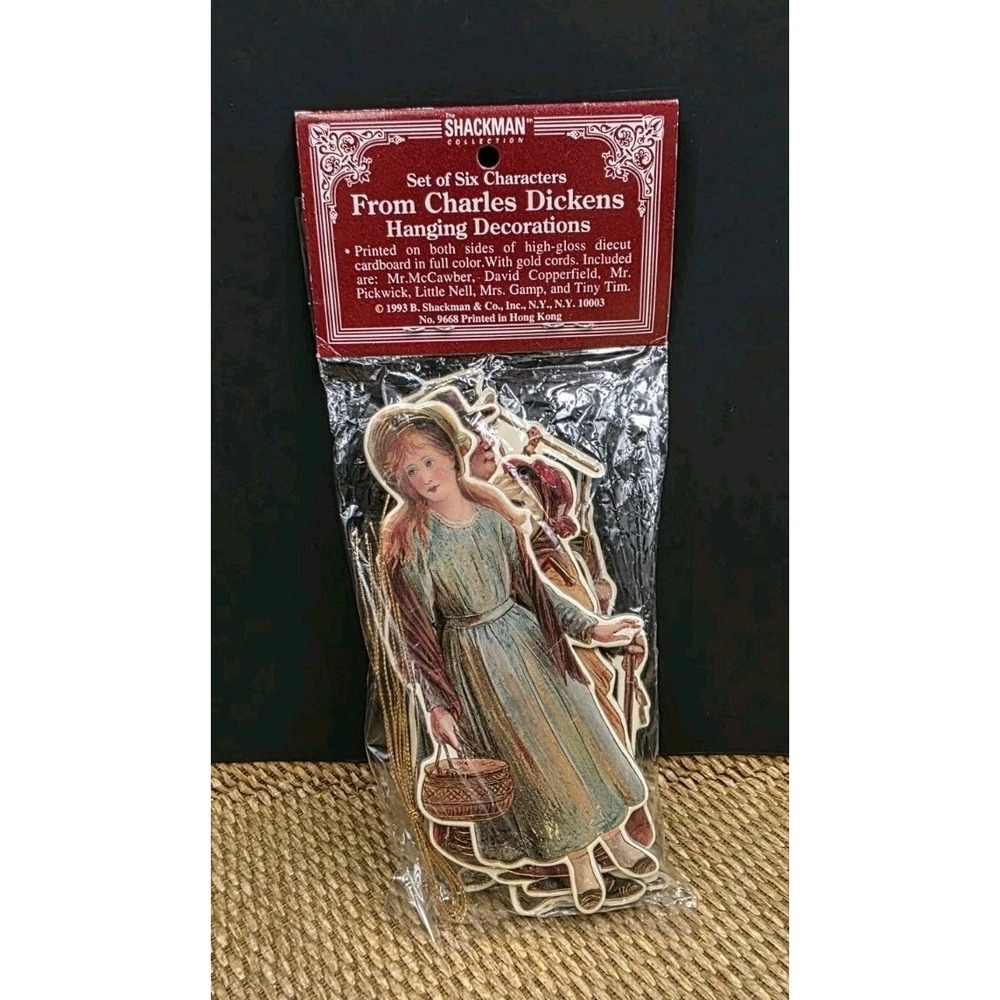 Charles DickensCharacters Hanging Decorations Set of 6 1993 Christmas Shiny